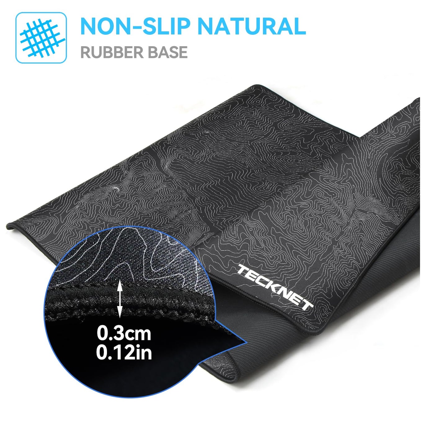 TECKNET Gaming Mouse Pad 900x400x3 mm, Large Mouse Mat, XL Waterproof Desk Pad, Long Computer Mat, Improved Precision And Speed, Non-Slip Rubber Base for Stable Grip On Smooth Surfaces