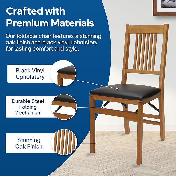 MECO Stakmore True Mission Wooden Folding Chairs