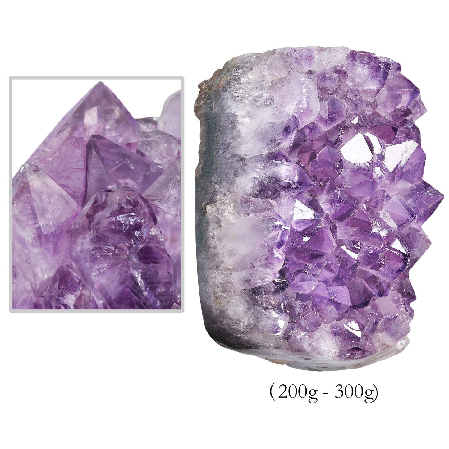 Amogeeli Natural Amethyst Crystal Geode Cluster Specimen for Home Decor, Mineral Raw Stone for Collection