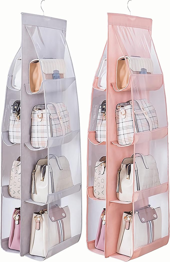 AARAINBOW 2 Packs Hanging Handbag Purse Organizer, Hanging Hand Bag Organizer