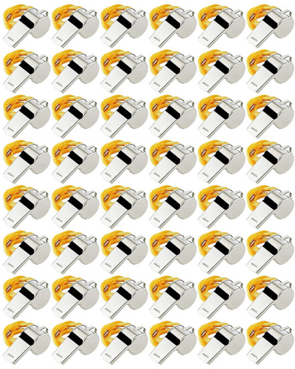 OBKOJJ Whistle,48 PCS Sports Whistles with Lanyard, Loud Crisp Sound Whistles for Referee Teacher Emergency Training