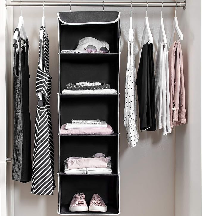 ZOBER Hanging Closet Organizer, 5-Shelf