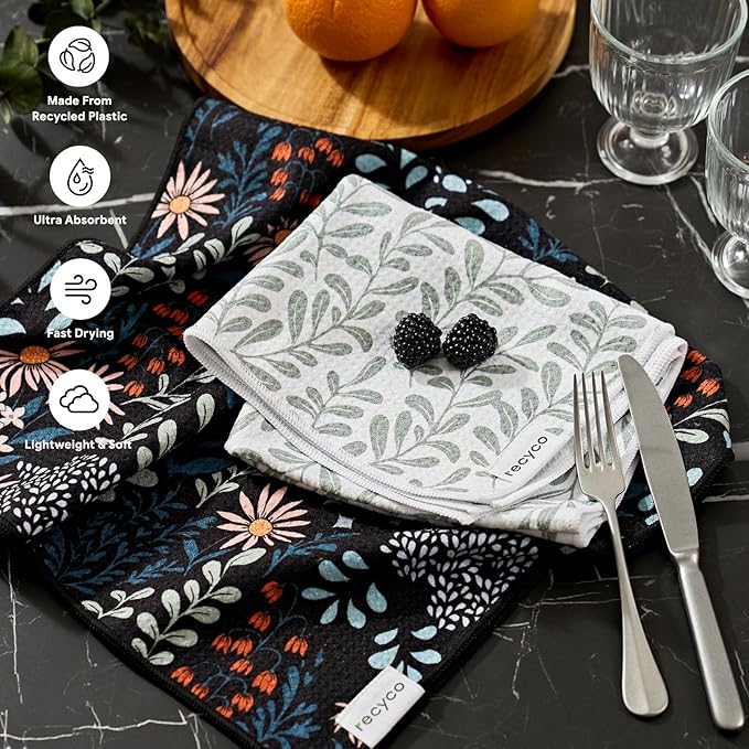 RECYCO Waffle Kitchen Towel Set of 2