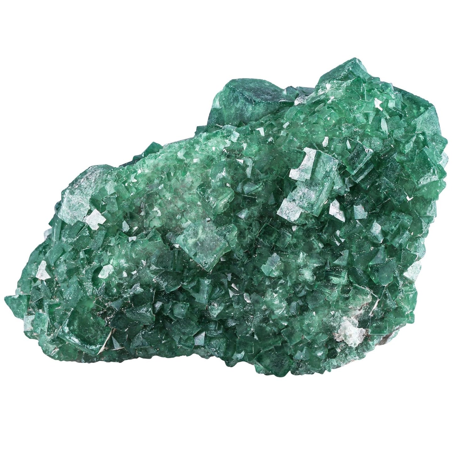 Amogeeli Natural Green Fluorite Crystal for Home Office Tabletop Decor Rough Stone Mineral Specimen for Healing 0.88-1.1 lb