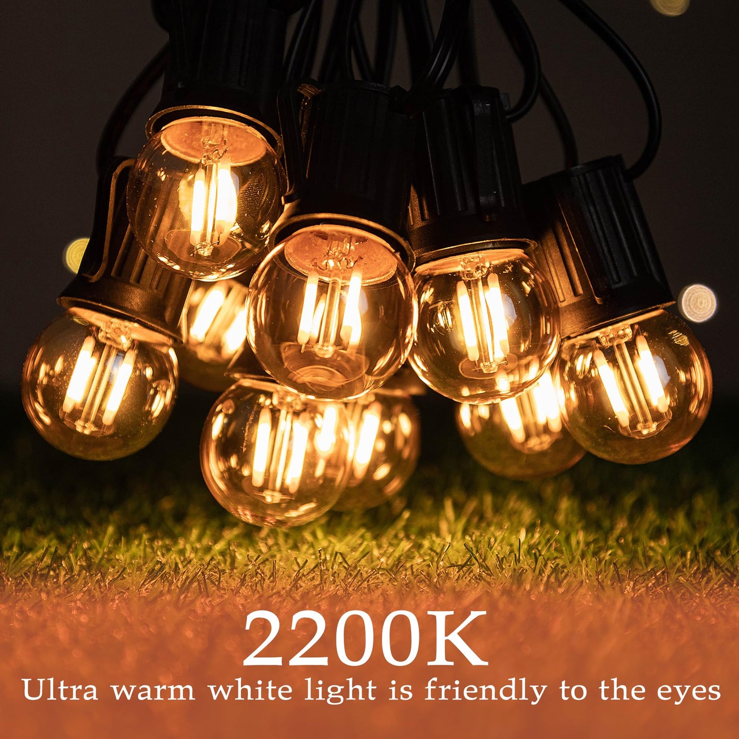 Grensk G40 Low Watt Light Bulb Edison LED Bulb Mini Globe Light Bulbs 1W Equivalent to 10Watt Incandescent E26 Screw Base Led Bulbs Ultra Warm White 2200K, Non Dimmable (G40g-2pack)