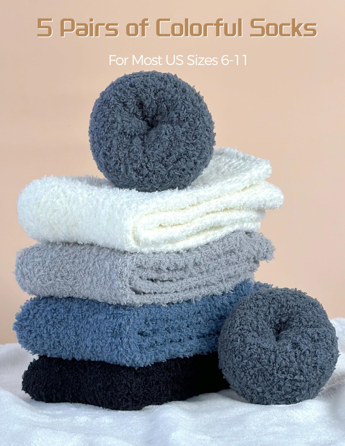 TEHOOK Warm & Cozy Valentines Gifts for Women, Fluffy Fuzzy Plush Sleeping Slipper Socks - Soft Warm Fabric