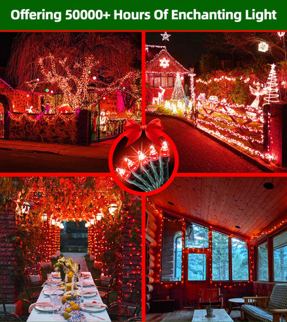 QUHUATU 750 LED 240FT Valentine Lights Outdoor,12 Lighting Modes Valentines DayDecorations with Timer, Dimmable Plug in Red LED StringLights Waterproof for Yard Tree Wedding Party Holiday Red