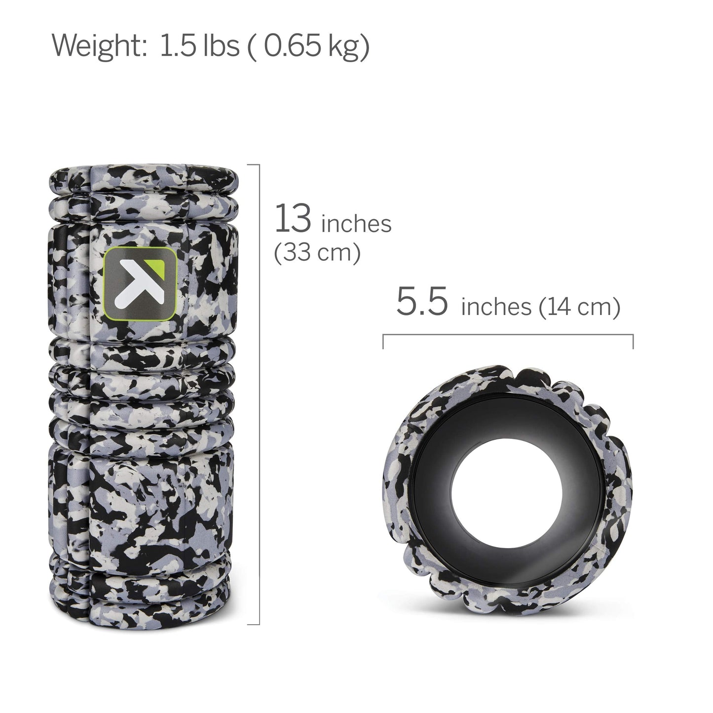 TRIGGERPOINT Performance Therapy Grid Foam Roller for Exercise, Deep Tissue Massage and Muscle Recovery, Original (13-Inch), Grey Camo