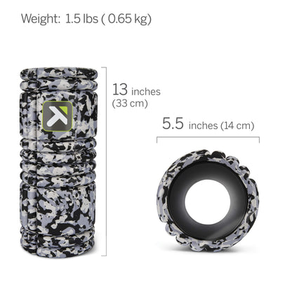 TRIGGERPOINT Performance Therapy Grid Foam Roller for Exercise, Deep Tissue Massage and Muscle Recovery, Original (13-Inch), Grey Camo