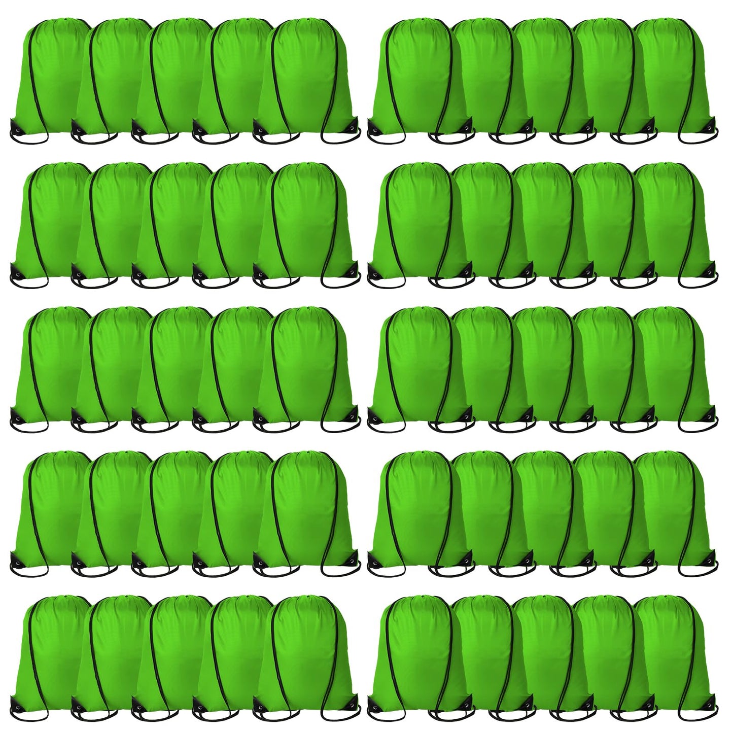Topspeeder 60 Pieces Drawstring Backpack Bags Sports Sackpack Bulk Cinch Gym Bag for Women Men Outdoor Sports Backpack for St. Patrick's Day Gift (Green)