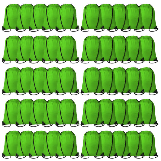 Topspeeder 60 Pieces Drawstring Backpack Bags Sports Sackpack Bulk Cinch Gym Bag for Women Men Outdoor Sports Backpack for St. Patrick's Day Gift (Green)