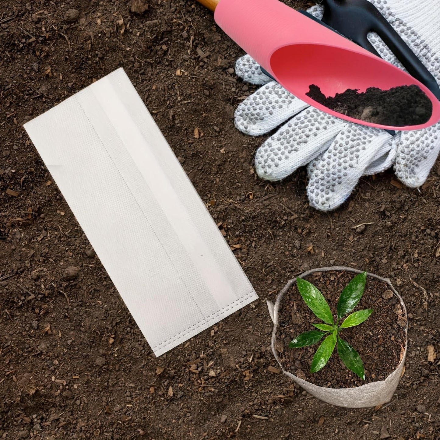 Plant Nursery Grow Bags, Non-Woven Fabric Seedling Starter Pots for Vegetable, Flower, Fruit Saplings, Tree Growing, Home Garden Supply (9.85"x9.85"/Pack of 100)