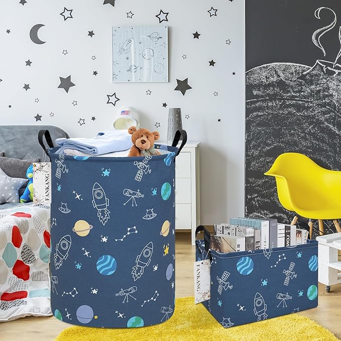 FANKANG Storage Basket, Nursery Hamper Canvas Laundry Basket Foldable