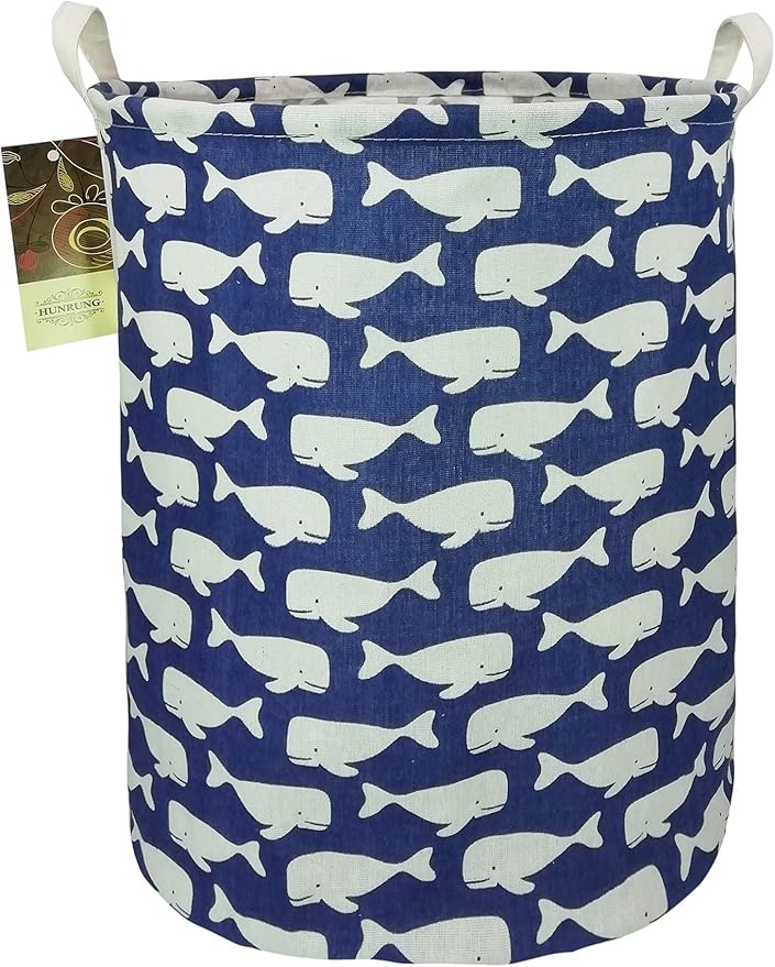 HUNRUNG Laundry Hamper, Large Canvas Fabric Lightweight Storage Basket Toy
