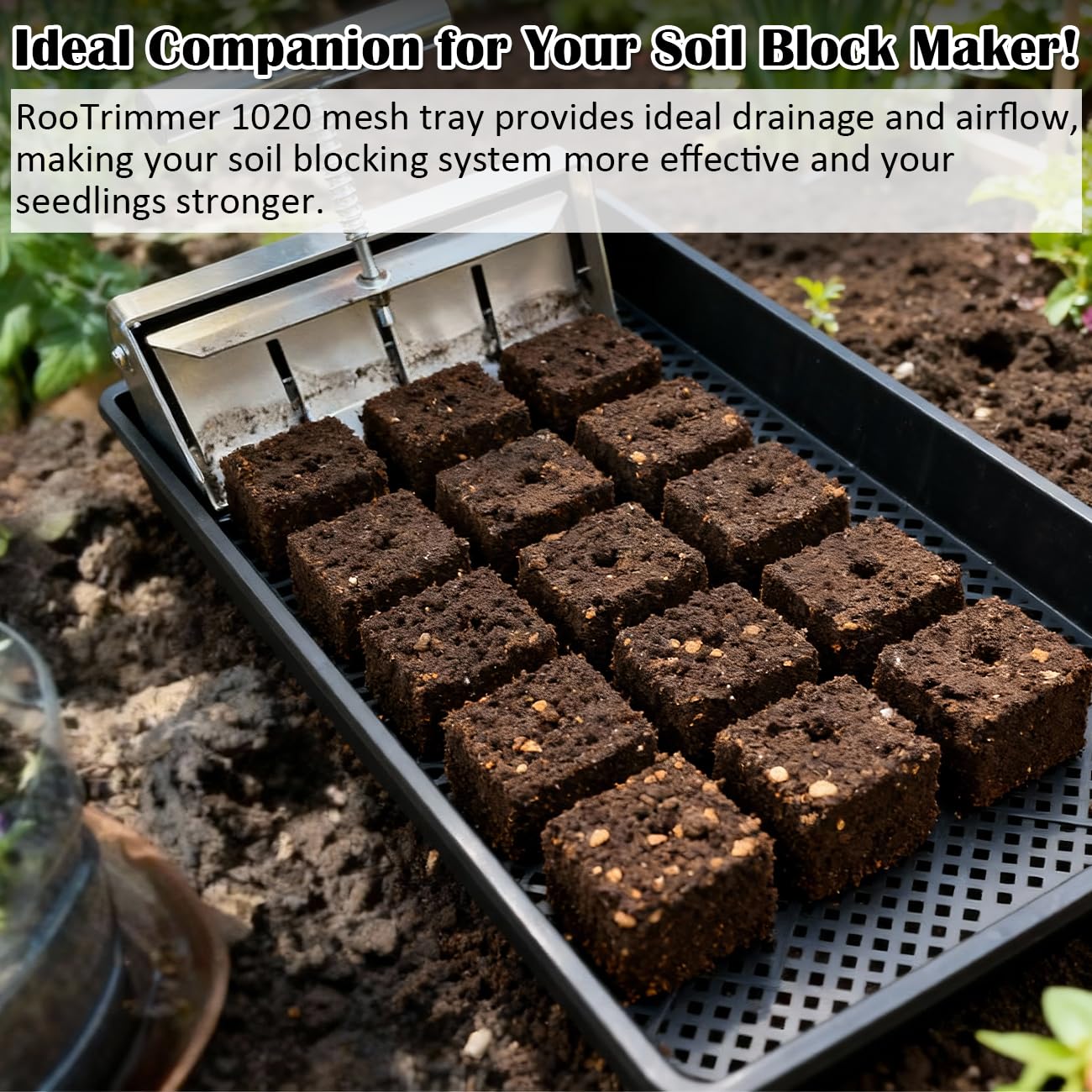 RooTrimmer 10 Pack 1020 Mesh Trays, Extra Strength 1020 Mesh Bottom Trays with Holes, 20'' x 10'', Heavy Duty Propagation Flats for Microgreens, Seed Starting, Soil Blocks, Hydroponics & Wheatgrass