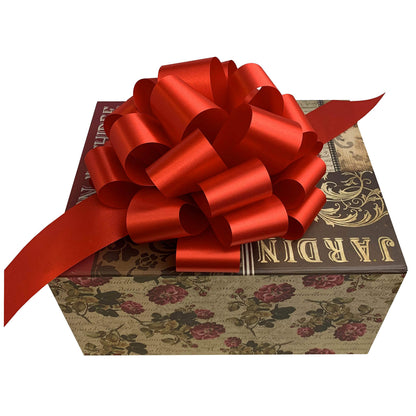 Large Red Ribbon Pull Bows - 9" Wide, Set of 6, Christmas, Wrapping, Wreath, Fundraiser, Decoration, Office, Big Gift Bows, Gift Basket, Valentine's Day, President's Day, Memorial Day. 4th ofJuly