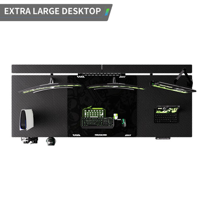 Klobel 71" Gaming Standing Desk for Gamers & Streamers, 4-Leg Electric Sit Stand Desk with LED Lights, Flip-Top Cable Management, Stable Computer Desk with Wheels
