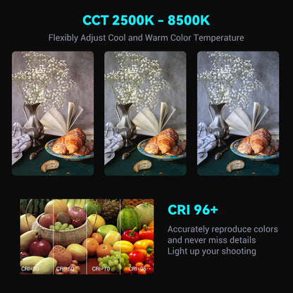 SmallRig RM75 RGB Video Light, RGBWW Full Color Portable LED Light Panel, 4,000mAh Battery, 2500-8500K, CRI96, TLCI 98, Magnetic Attraction and App, for Vlogging Photography 3290