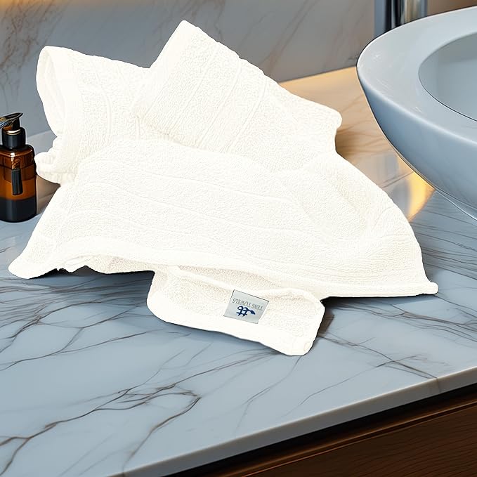 Tens Towels Pack of 6 Hand Towels, 100% Cotton, Lighter Weight, Quick to Dry
