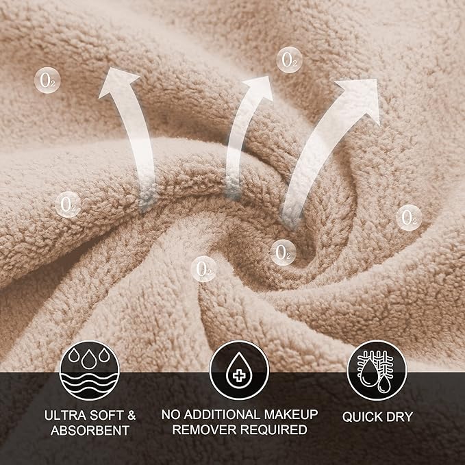 MOONQUEEN Microfiber Facial Cloths Fast Drying Washcloth 12 Pack