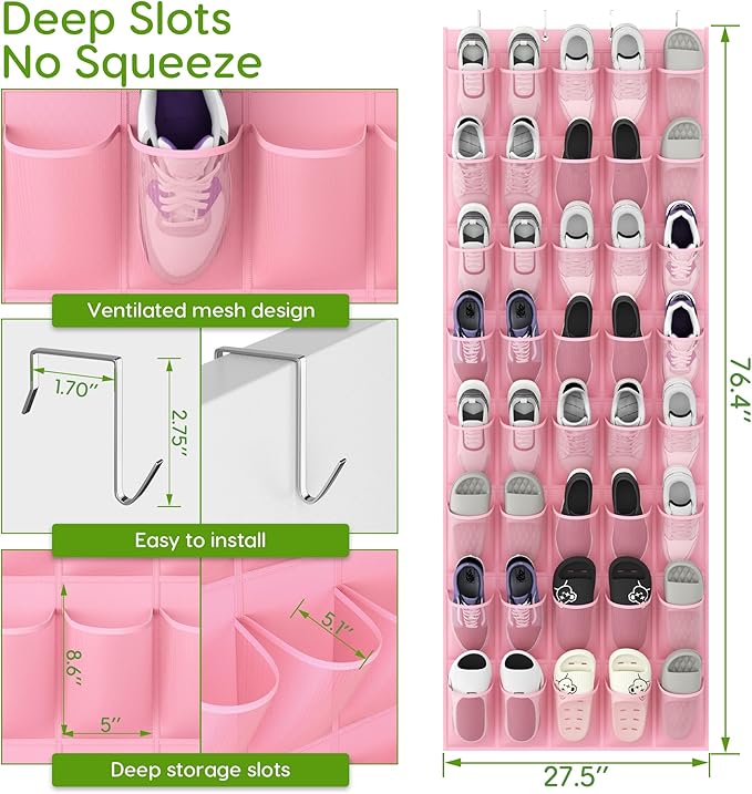 Unjumbly Over the Door Shoe Organizer