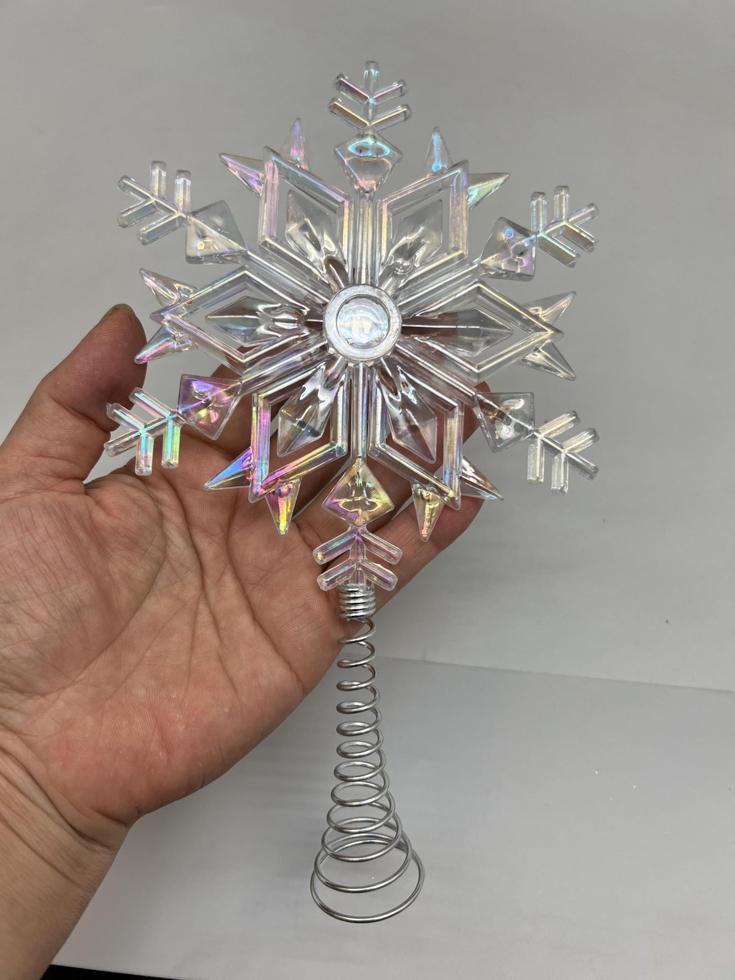 PEPPERLONELY Miniature Glitter Star Tree Topper Christmas Decorations 3.42" H x 2.76" W, White