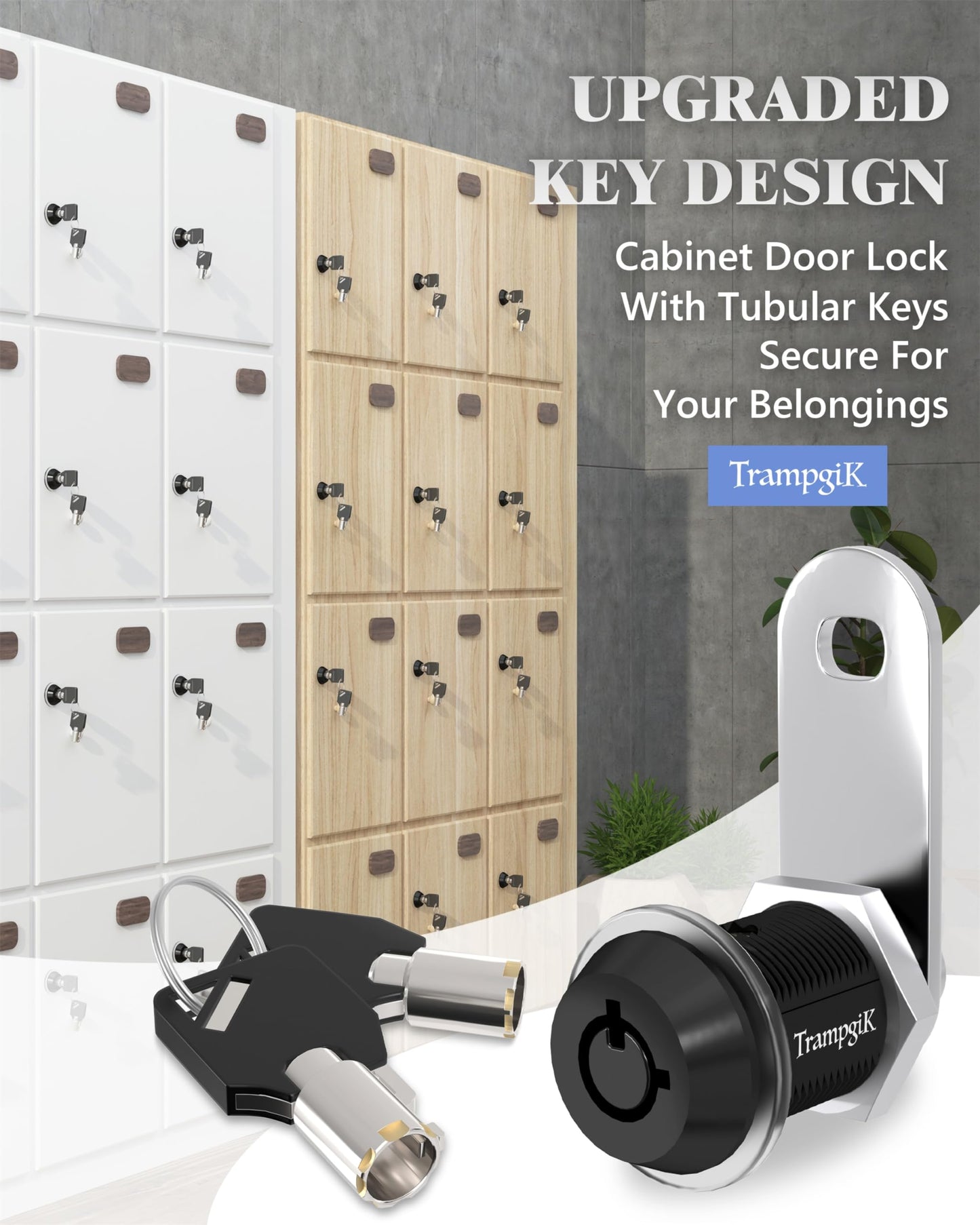 Trampgik RV Storage Locks, 7/8” Camper Compartment Storage Door Locks with Keys, for RV Camper Travel Trailer,Drawer Cabinet Toolcart Storage, 7/8 Inch 2 Locks with 4 Keyed Alike, Black
