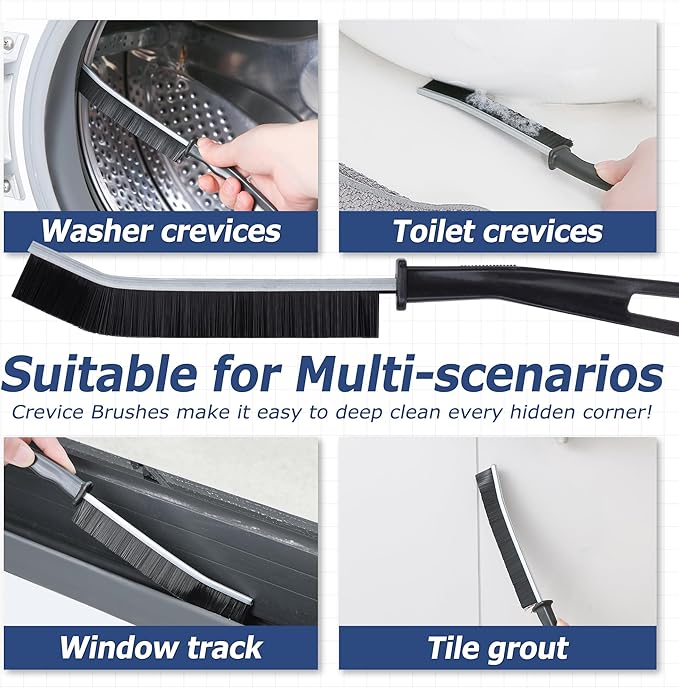 Grout Brush with Long Handle, Grout Cleaner Brush