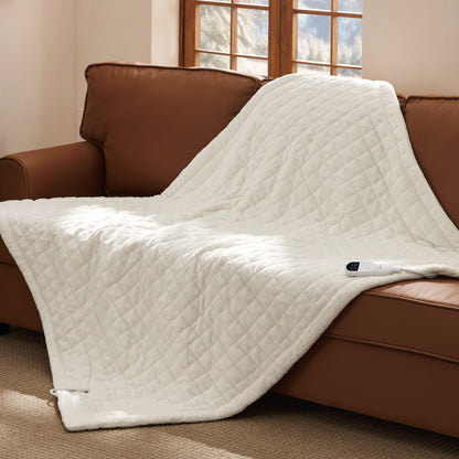 Bedsure Electric Blanket King Size - Dual Control Heated Blanket King Size, Fast Heating with 10 Time Settings & 10 Heat Settings, Warm Gift for Grandma (100x90 inches, Grey)