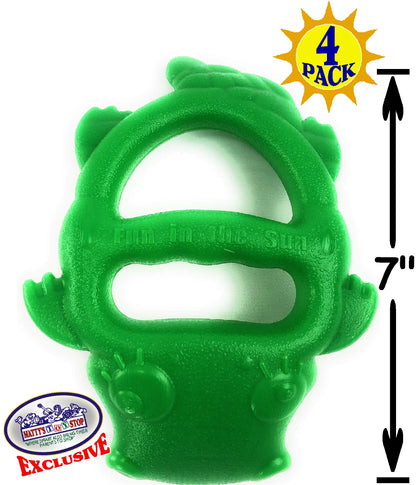 Matty's Toy Stop 7" Plastic Sand Digger Scoop Claws for Sand & Beach (Red, Yellow, Orange & Green) Complete Gift Set Bundle - 4 Pack
