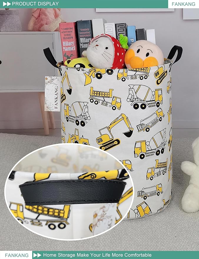 FANKANG Storage Basket, Nursery Hamper Canvas Laundry Basket Foldable