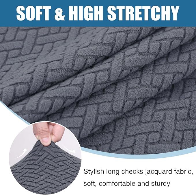 Smiry Waterproof Couch Cushion Covers, Stretch Jacquard Sectional Couch Covers