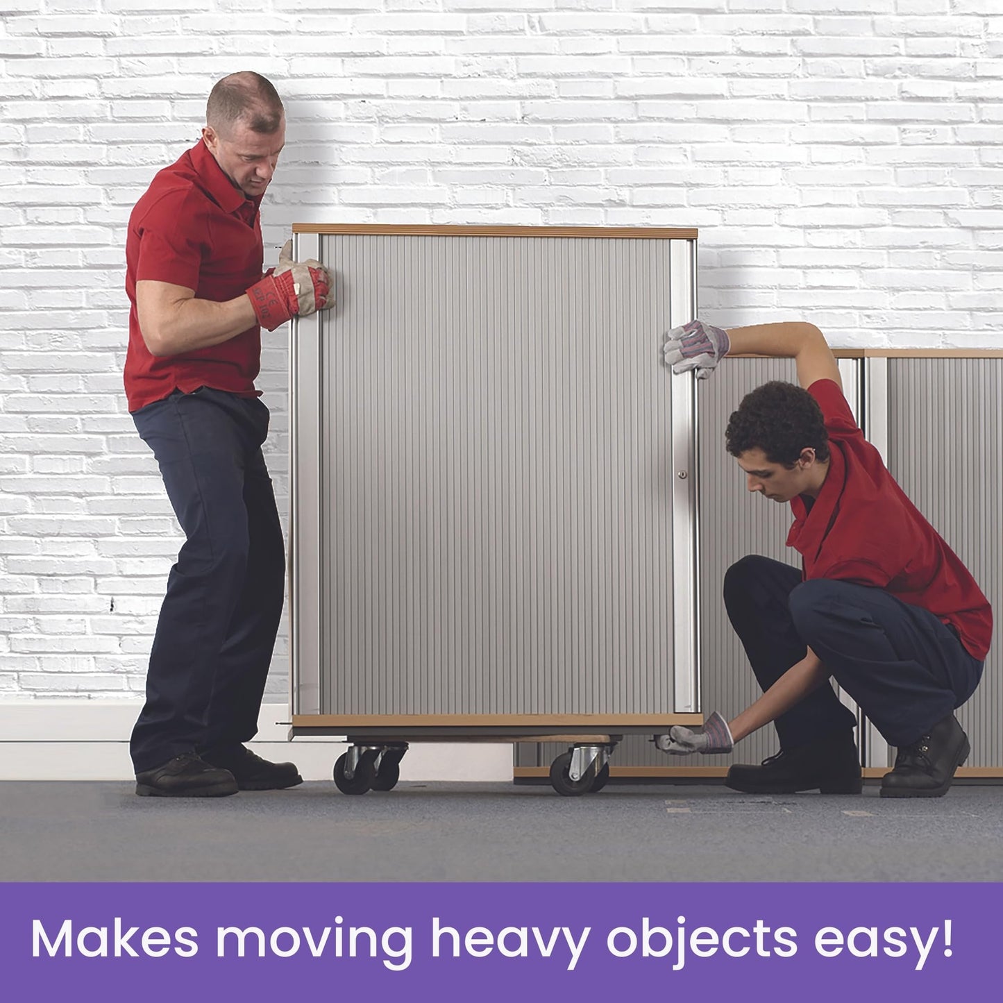 Move-It Platform Dolly With Grip Pads, Heavy-Duty Anti-Slip Transport Roller Trolley For Moving Furniture & Equipment, 180kg Load Capacity, Wooden (45 x 30cm)