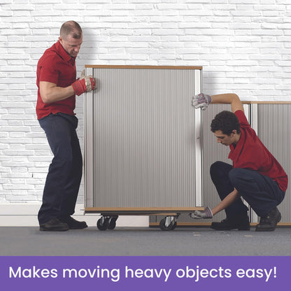 Move-It Platform Dolly With Grip Pads, Heavy-Duty Anti-Slip Transport Roller Trolley For Moving Furniture & Equipment, 180kg Load Capacity, Wooden (45 x 30cm)