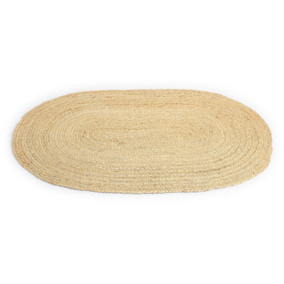 · REDEARTH · Oval Area Rug - 2'x3' Braided Natural Jute with Non-Skid Backing - Handwoven Boho Rug for Bedroom, Kitchen, Living Room - Farmhouse Aesthetic Home Decor - Durable Handmade Rug