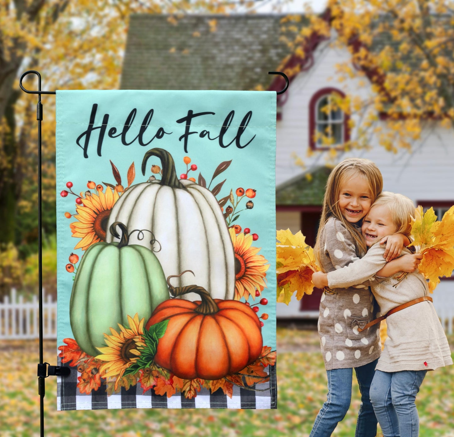 Double Sided Seasonal Garden Flags - Yard Flags Made of 100D Polyester - 12 Holiday Design Flags for All Seasons - Spring, Winter, Christmas, Thanksgiving - 12.75x18.5 Inch (Without Flagpole)