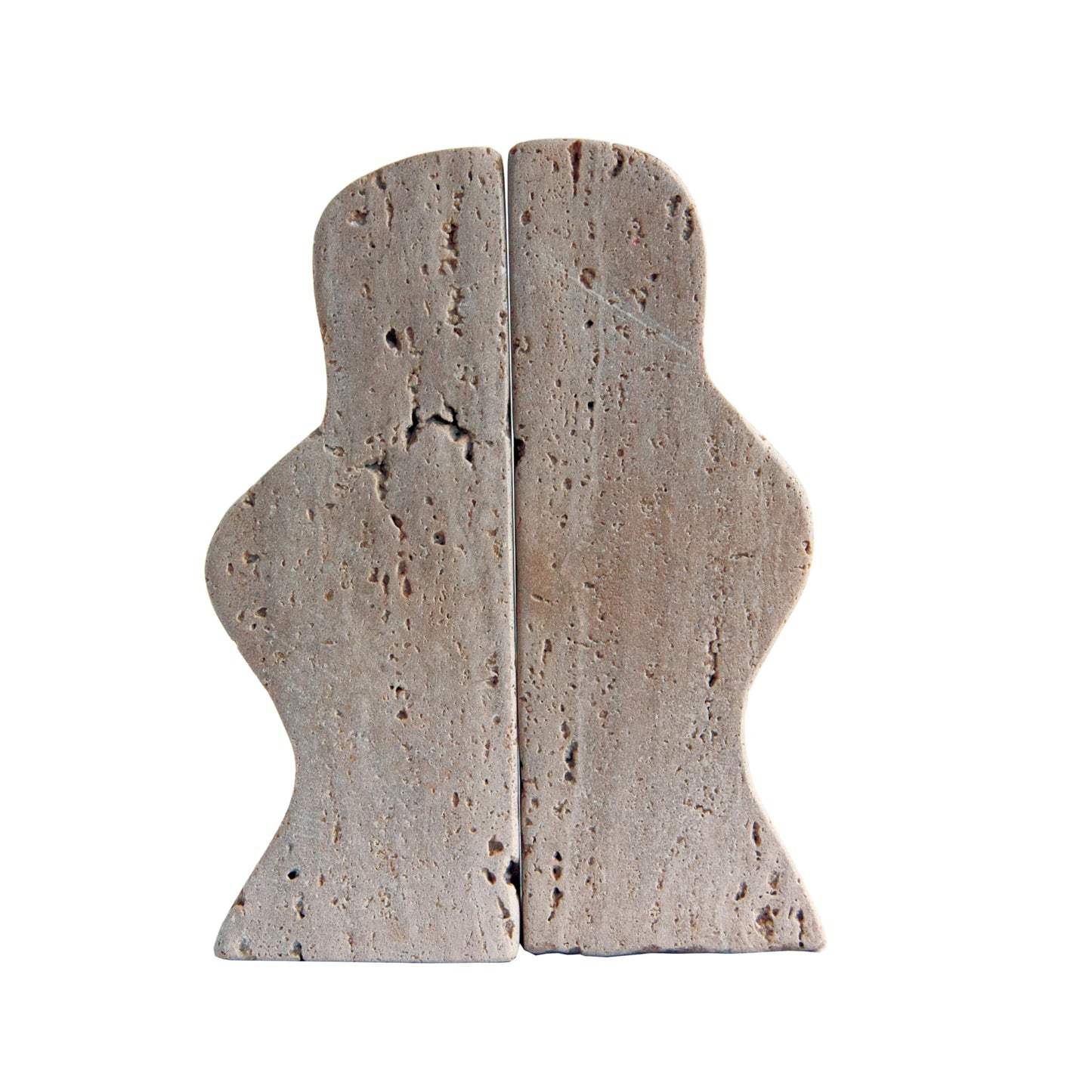 Creative Co-Op Decorative Travertine Wave Bookends, Natural