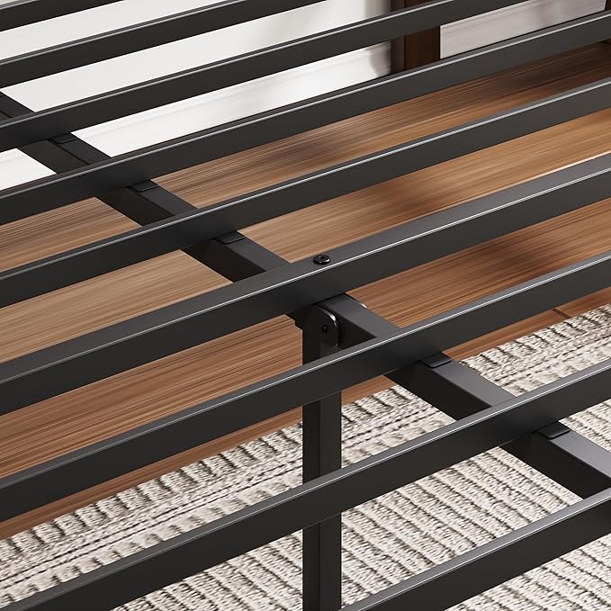 BOSRII 14in High Solid Bamboo Wood Platform Full Size Bed Frame