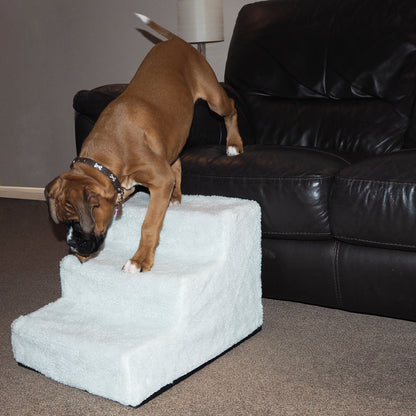 Me and My Easy Climb Fleece Covered Pet Stairs - Grey