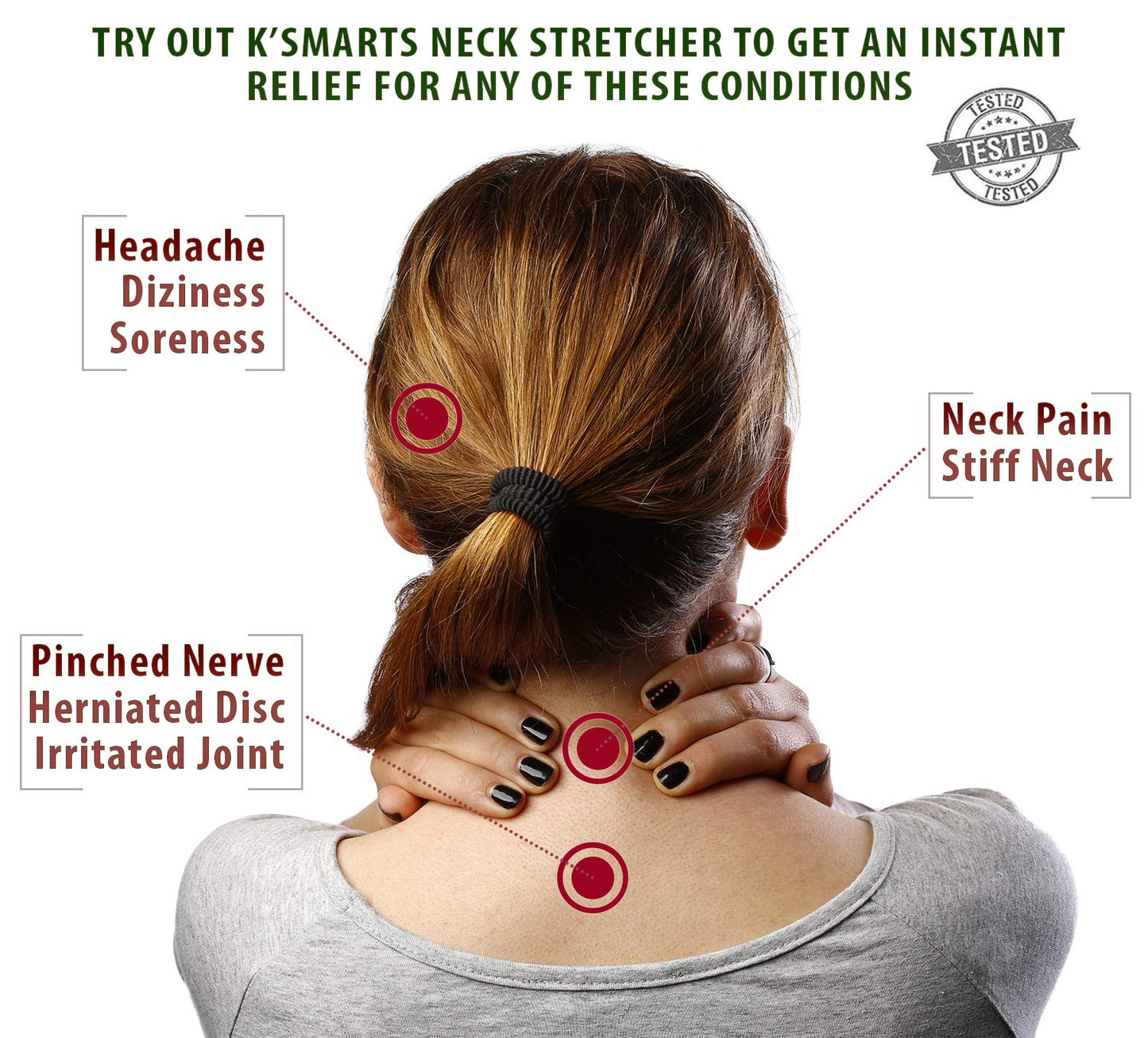 Pinched Nerve Neck Stretcher Cervical Traction Device for Home Pain Treatment | Inflatable Spinal Decompression Collar Unit Muscle Strain Injury Relief | Herniated Disc Problems Remedy Kit (Gray)
