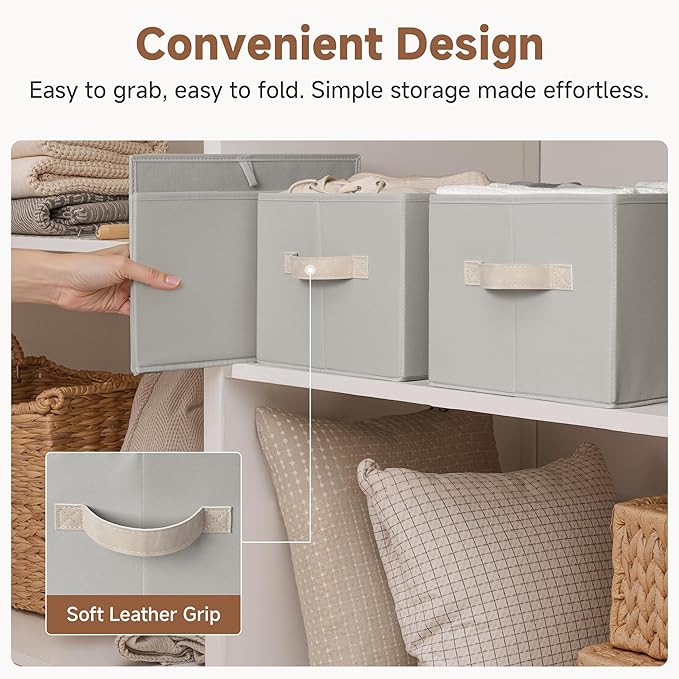 StorageWorks Storage Baskets for Shelves, Fabric Storage Bins, Closet