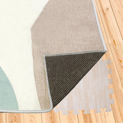 8 PCS Soundproof Interlocking Rug Pad, 11.8 x 11.8 x 0.4 Inch Non Slip Rug Pads, Foam Rug Mat Noise Reduction Puzzle Carpet Padding Protects and Adds Cushion for Hardwood Floors