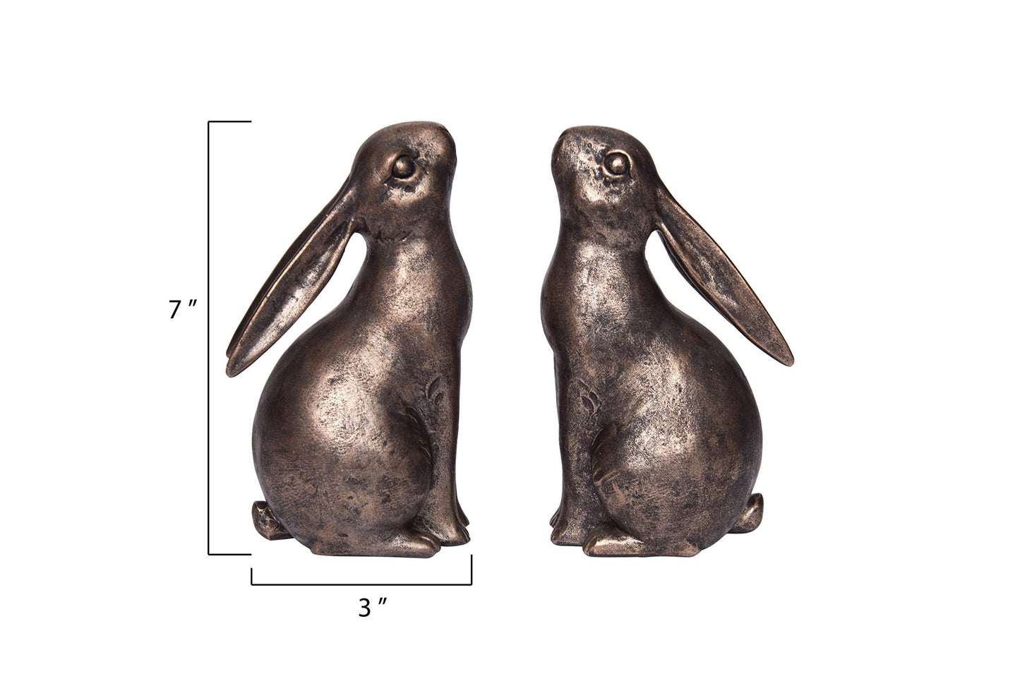 Creative Co-Op Decorative Resin Rabbit Bookends, Bronze