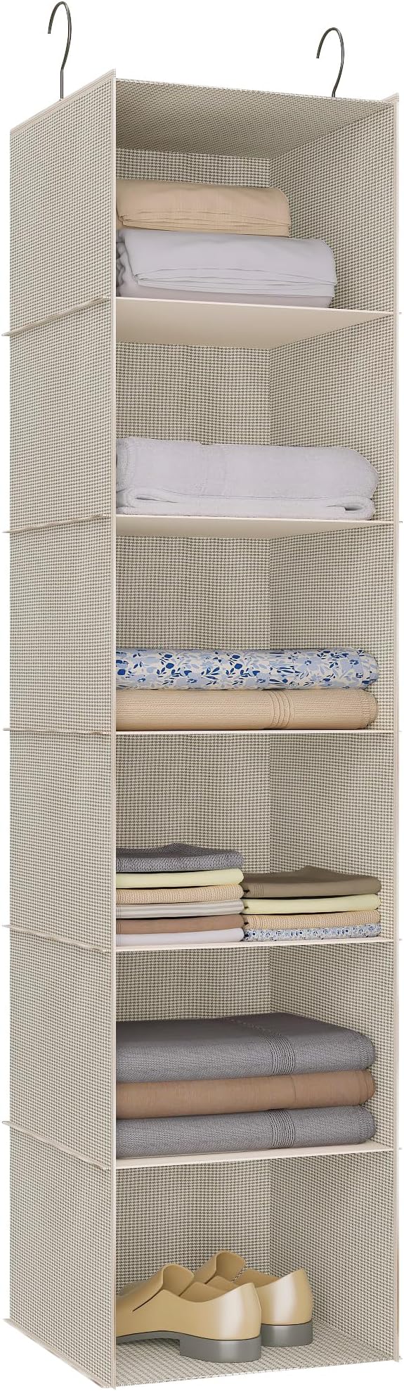 Hanging Closet Organizer, Easy Mount Foldable 6-Shelf Hanging Closet Wardrobe