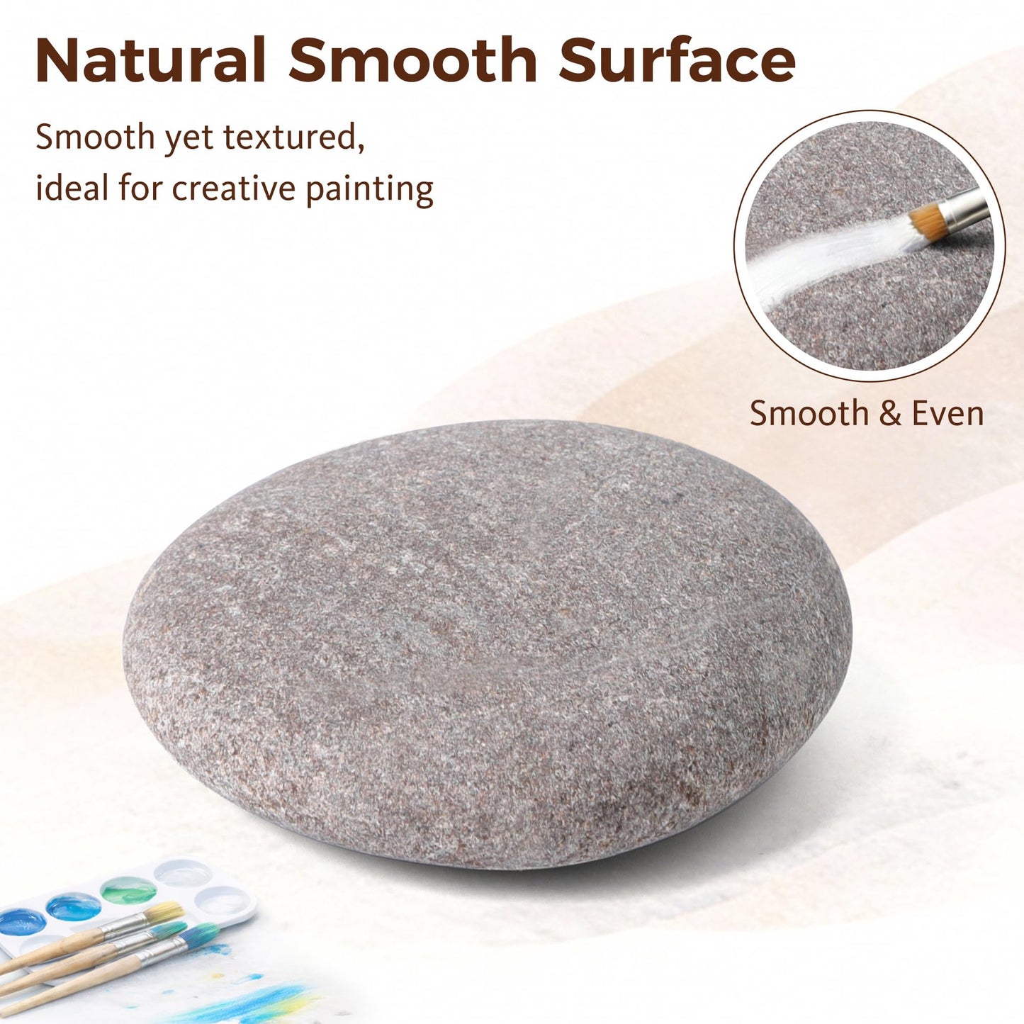 ROCART 100 PCS Large 2.15-3.35" Smooth Natural River Rocks for Painting, Flat Painting Rocks & Craft Stones for Arts, Kindness Rocks, Garden & Classroom Projects
