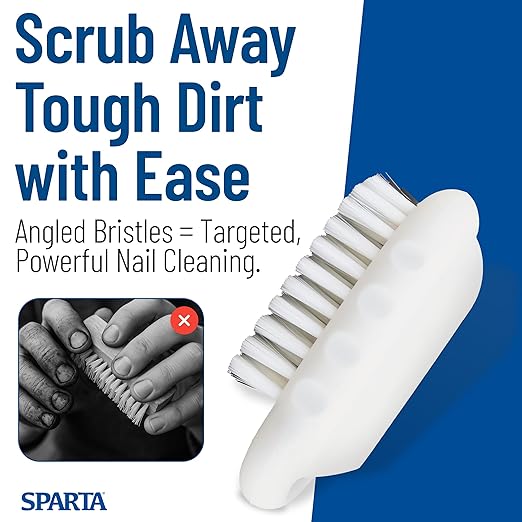 SPARTA Nail Scrub Brush Commercial-Grade, Heavy-Duty Hand and Fingernail Brush
