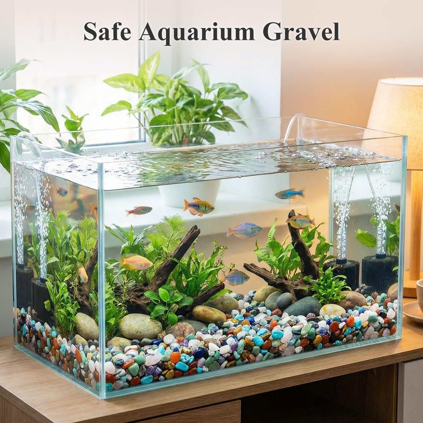 JOHOUSE Quartz Crystals, Crushed Chips Tumbled Polished Stone Beads Irregular Shaped Succulent Rocks for Plants Indoor Betta Fish Tank Gravel Vase Filler Crafts About 1lb(450g),10 Different Kinds