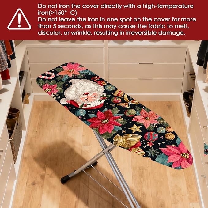 Nuxovilar Ironing Board Cover Christmas Santa Claus Pattern Polyester 15x54