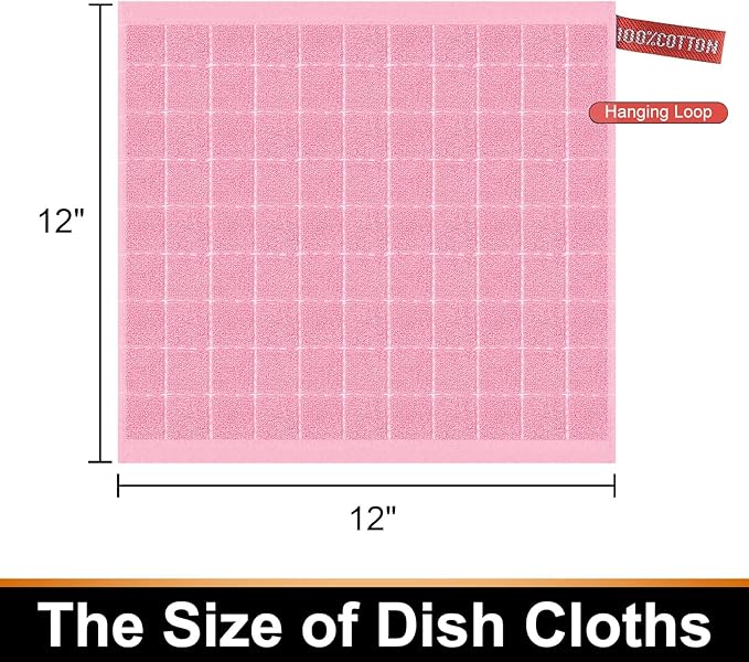 Mordimy 100% Cotton Terrycloth Kitchen Towels and Dishcloths Sets, Soft and