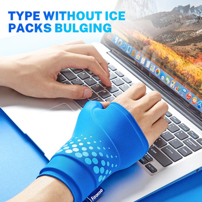 Fitomo Thumb & Wrist Ice Pack Wrap, Thickened Ice Gel Pad, Ergonomic Fit, Long Lasting Cold & Warm for Carpal Tunnel Relief, Arthritis, Computer Overuse Injuries, Post-Surgery, Post-Workout, Size S/M